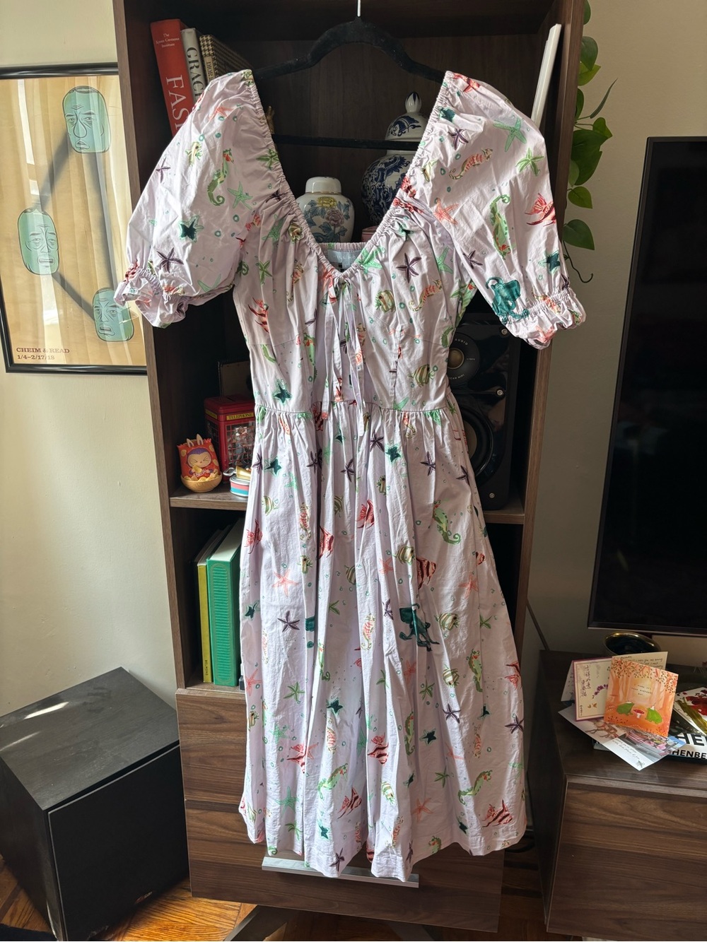 Hill House Lilac Sea Creature Tie-Front Dress - Picture 3 of 10